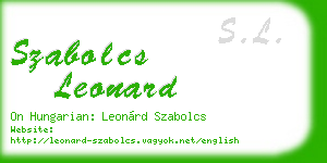 szabolcs leonard business card